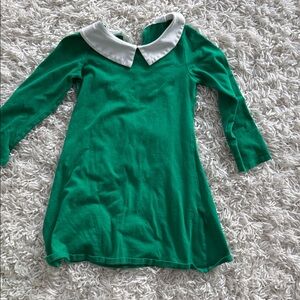 Green Dress with White Peter Pan Collar